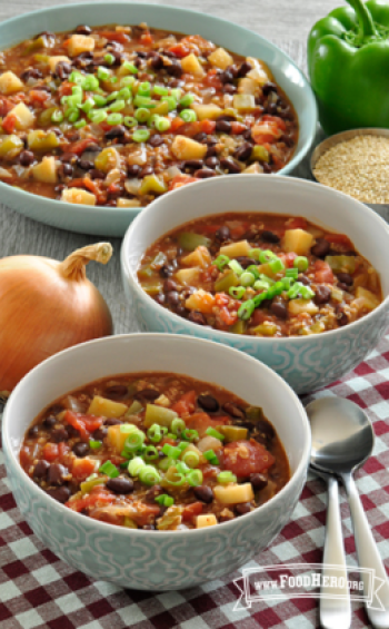 Slow Cooker Black Bean, Sweet Potato and Quinoa Chili | Food Hero | Recipe