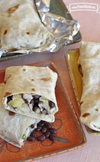Photo of Chicken and Black Bean Salsa Burritos