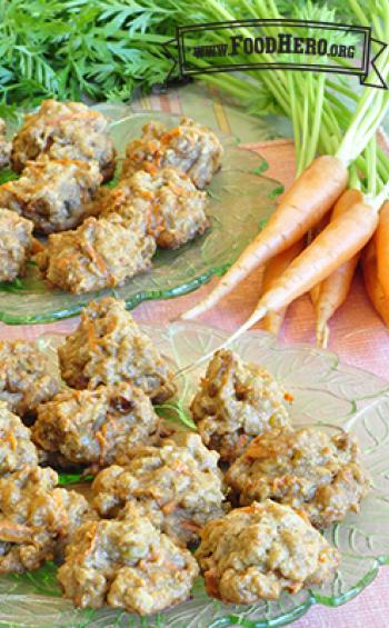 Round cookies on a plate. 