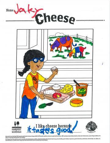 Colored In Cheese Coloring Sheet