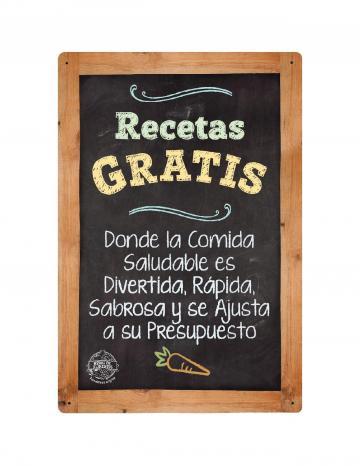 Free Recipes Point of Purchase Display White Logo - Spanish