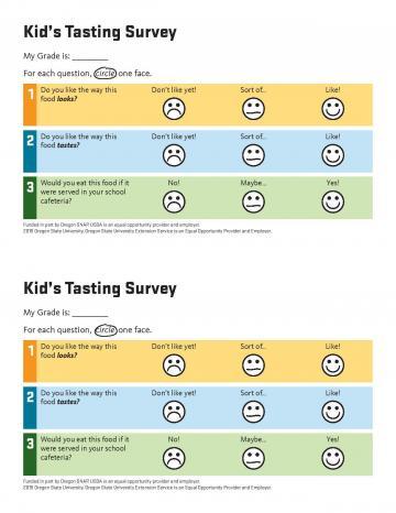 Kids Tasting Survey - English