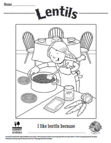 Lentils Coloring Sheet