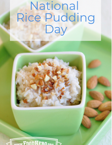 National Rice Pudding Day August 9th