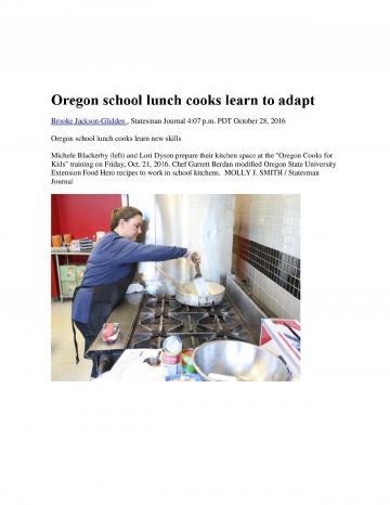 Oregon School Lunch Cooks Learn to Adapt