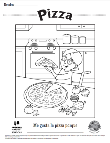 Hoja para Colorear de Pizza