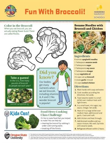 Fun With Broccoli Kids Activity Sheet