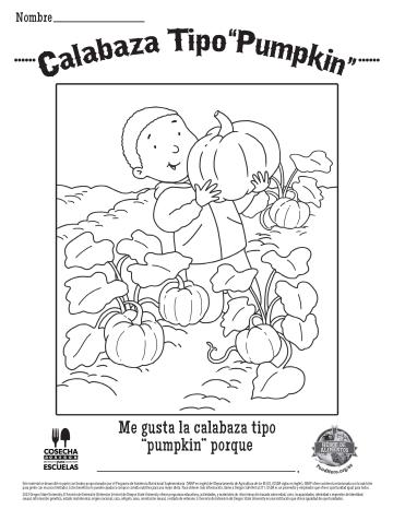 Calabaza tipo "Pumpkin" Hoja para Coloreal