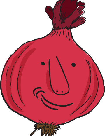Red Onion Garden Tag Figure