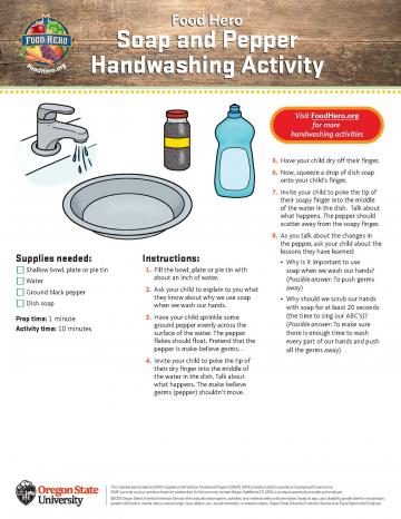 Soap and Pepper Hand Washing Activity Sheet