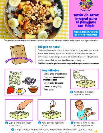 Breakfast Rice Bowl School Meal - Spanish