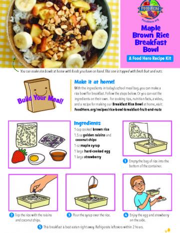 Breakfast Rice Bowl School Meal 