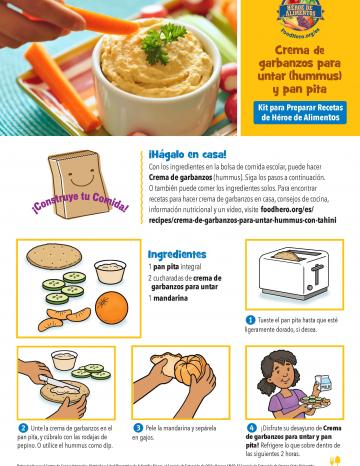 Hummus and Pita Food Hero Recipe Kit - Spanish
