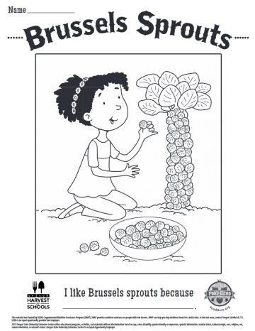 Brussels Sprouts Coloring Sheet