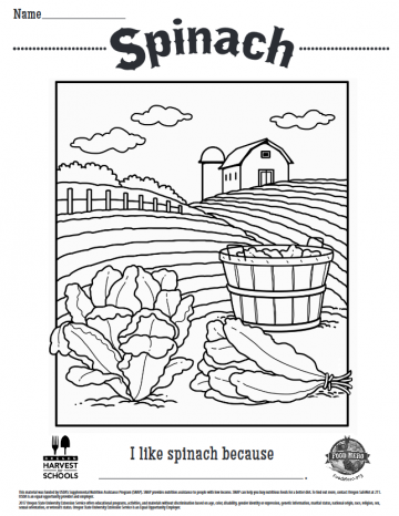 Spinach Coloring Sheet