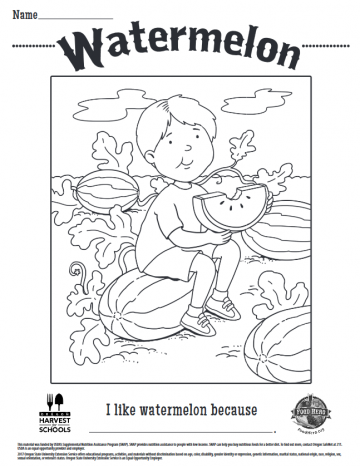 Watermelon Coloring Sheet