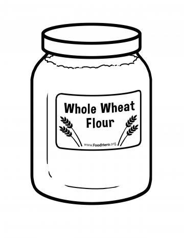 Whole Wheat Flour Blackline Illustration