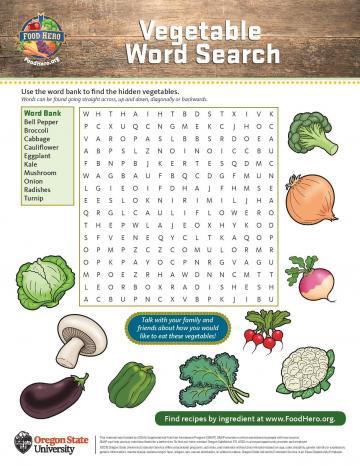 Vegetable Word Search